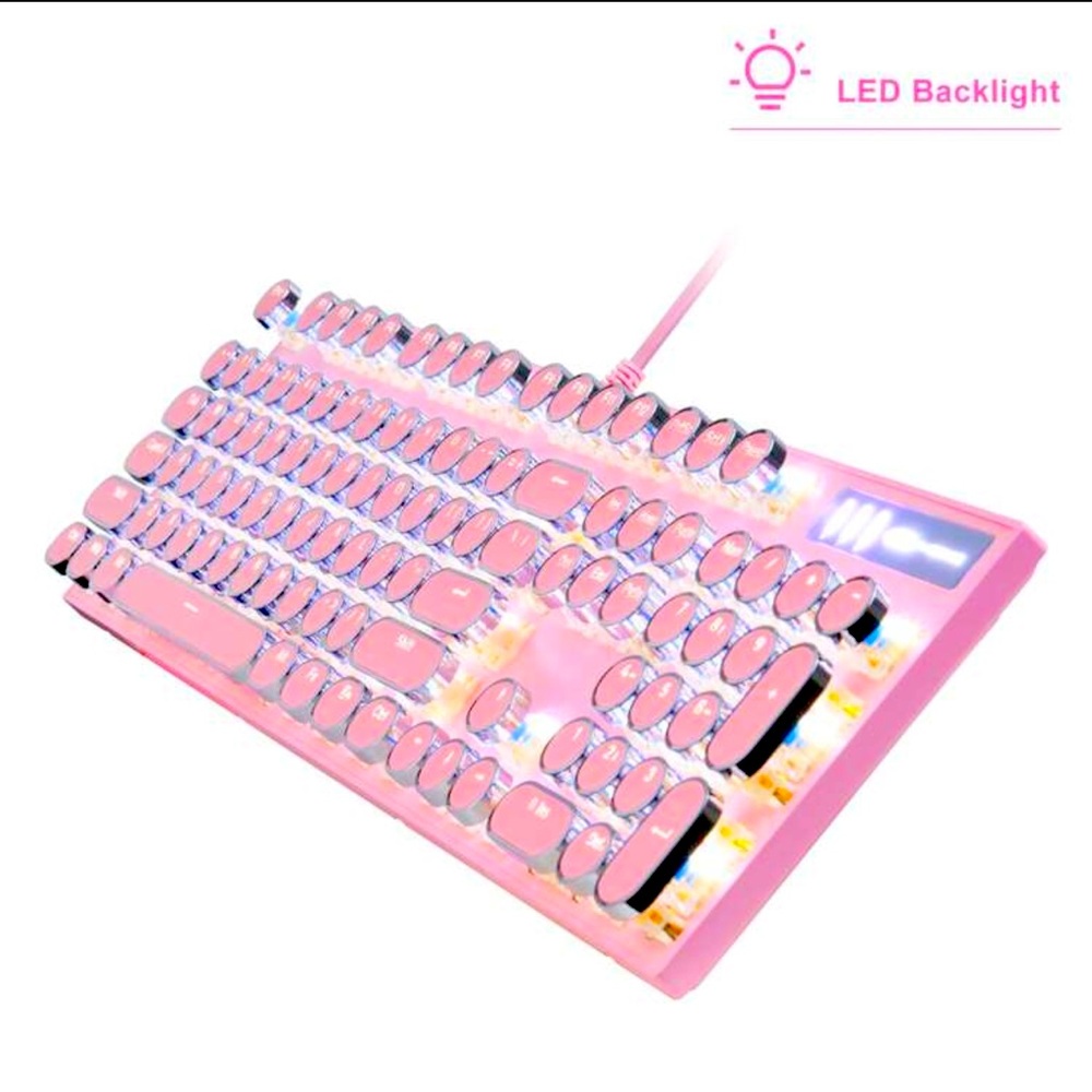 MageGee Pink Typewriter Mechanical Gaming Keyboard